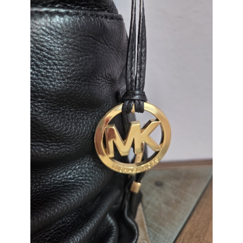 Michael Kors Y2K Portland Soft Black Pebbled Leather Shoulder Bag COA Hobo Purse - Picture 3 of 12